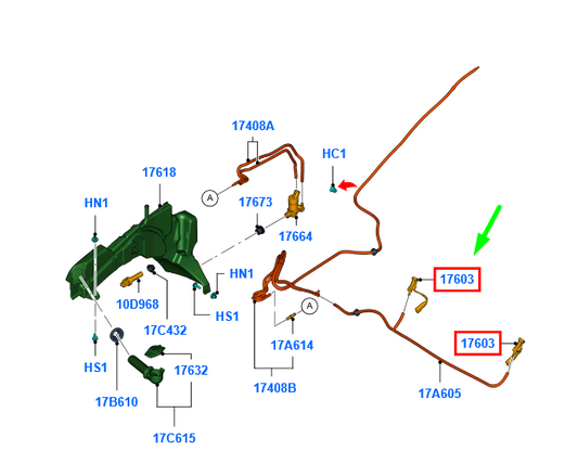 new ford kuga mk1 c394 washer jet kit 8v41-17666-da 1724950 original