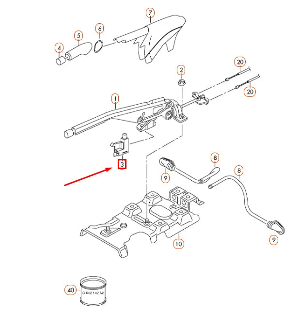 NEW AUDI A1 8X PARKING BRAKE LEVER SWITCH 1J0947561C ORIGINAL