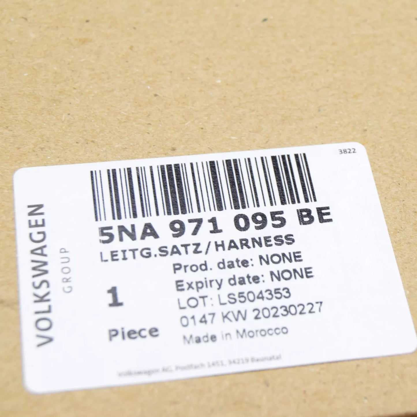 NEW VOLKSWAGEN TIGUAN AD MK2 FRONT PARKING AID WIRING 5NA971095BE ORIGINAL