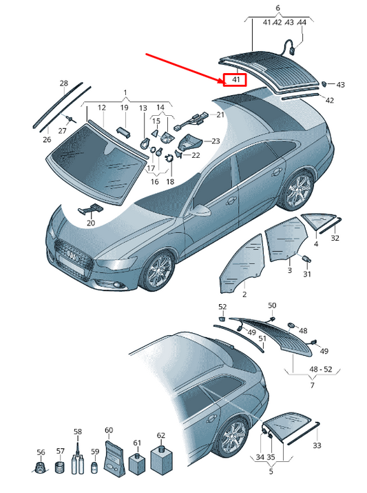 new audi a6 avant c7 rear windscreen frame molding 4g5853305a original