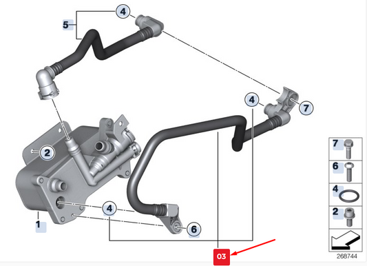 new bmw 5 gran turismo f07 transmission oil cooler line 17227619744 original