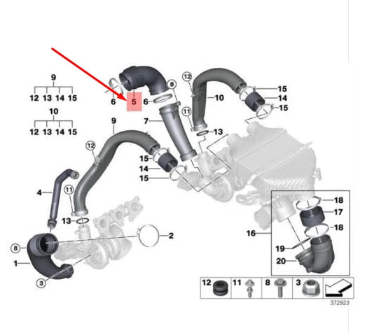 NEW BMW M3 F80 TOP CLEAN AIR PIPE 13717846271 7846271 ORIGINAL