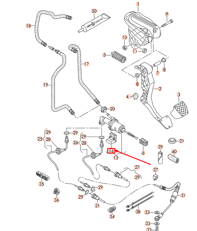 new audi r8 42 clutch position sensor 1k0927810d original