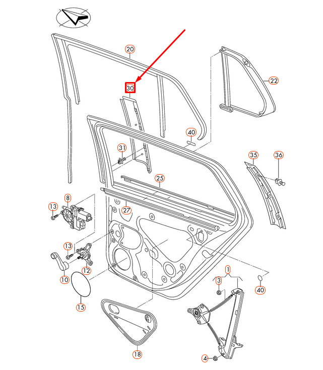 NEW VW GOLF MK7 REAR LEFT DOOR WINDOW B-PILLAR FRAME TRIM 5G6839901B041 ORIGINAL