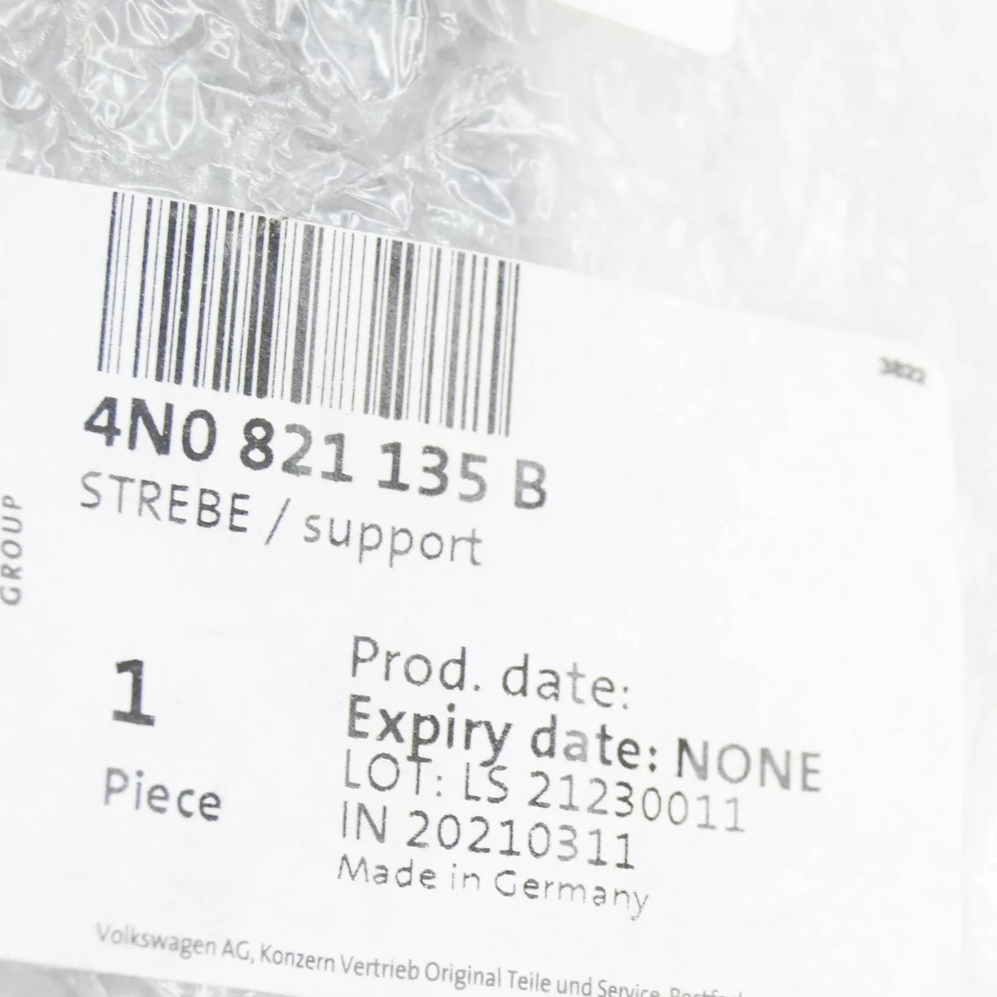 NEW AUDI A8 4N FRONT LEFT FENDER BRACE 4N0821135B ORIGINAL