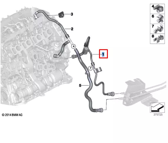 NEW BMW 5 F10 FUEL INLET PIPE 13538575467 ORIGINAL