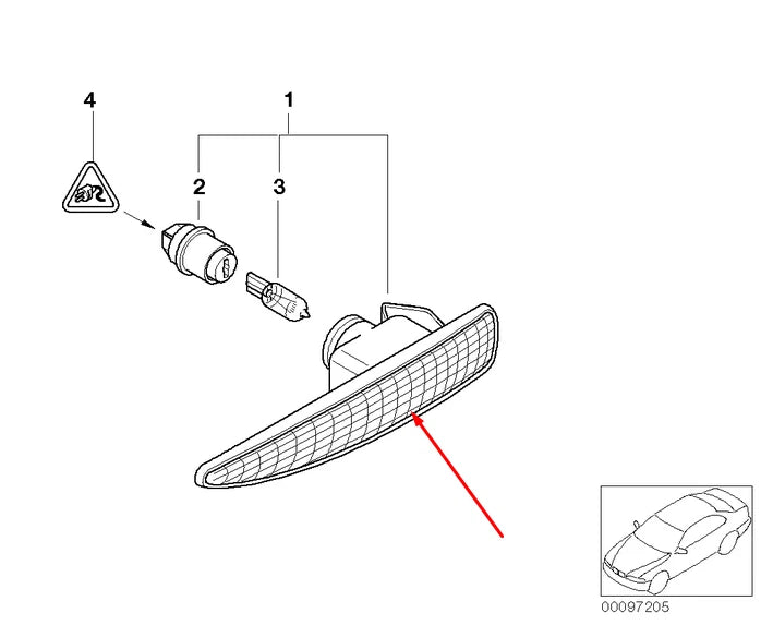 NEW BMW 7 E65 FRONT LEFT MARKER LIGHT 63137164757 7164757 ORIGINAL