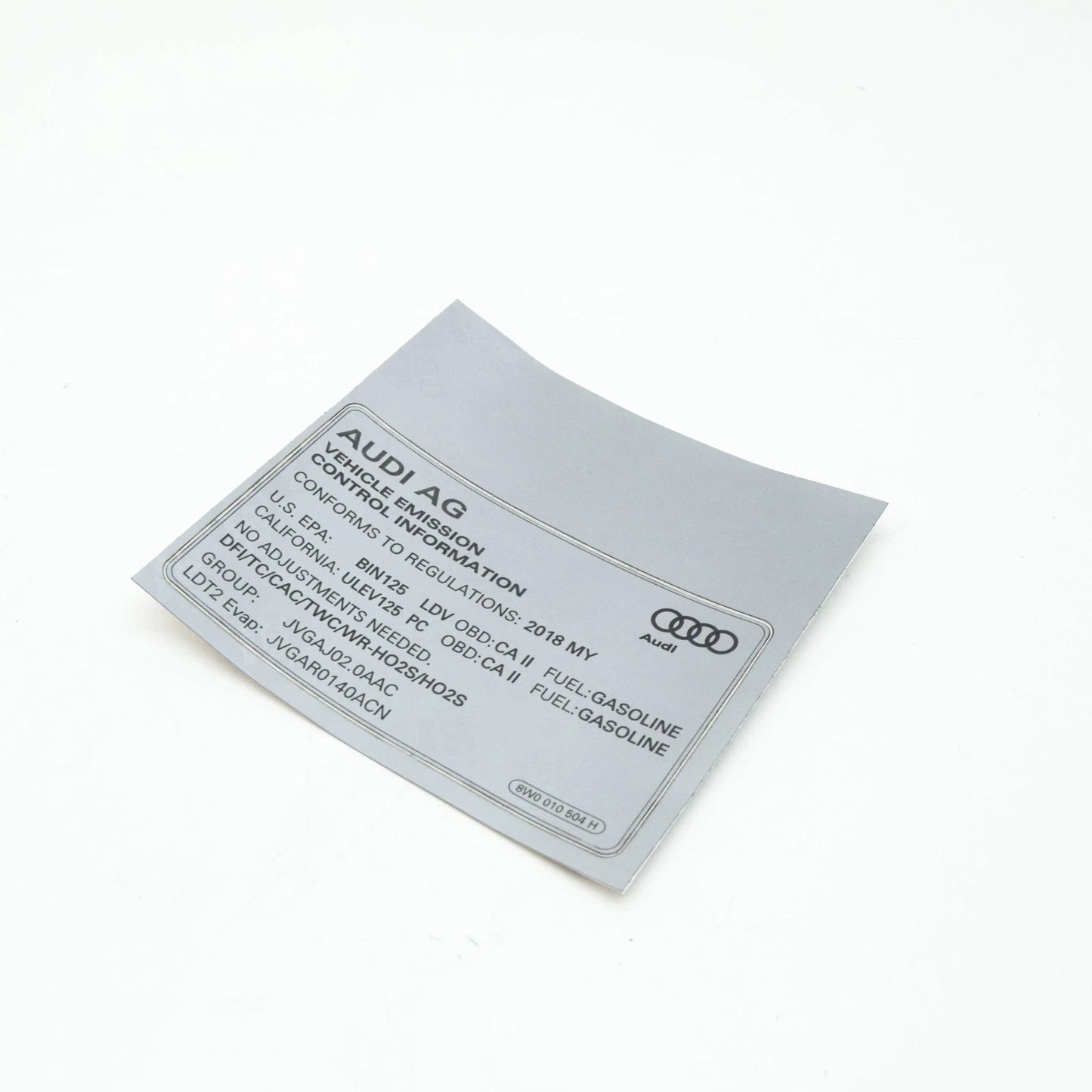 NEW AUDI Q5 FY DATA PLATE 8W0010504H ORIGINAL