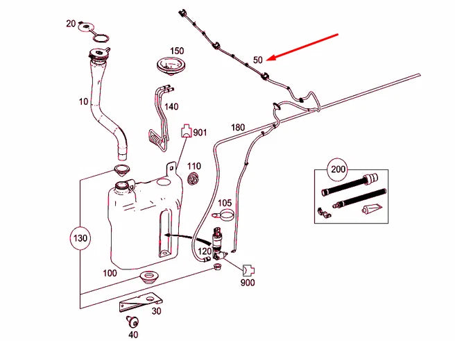 NEW MERCEDES-BENZ VITO W447 WINDSHIELD WIPER SYSTEM HOSE A4478600492 ORIGINAL