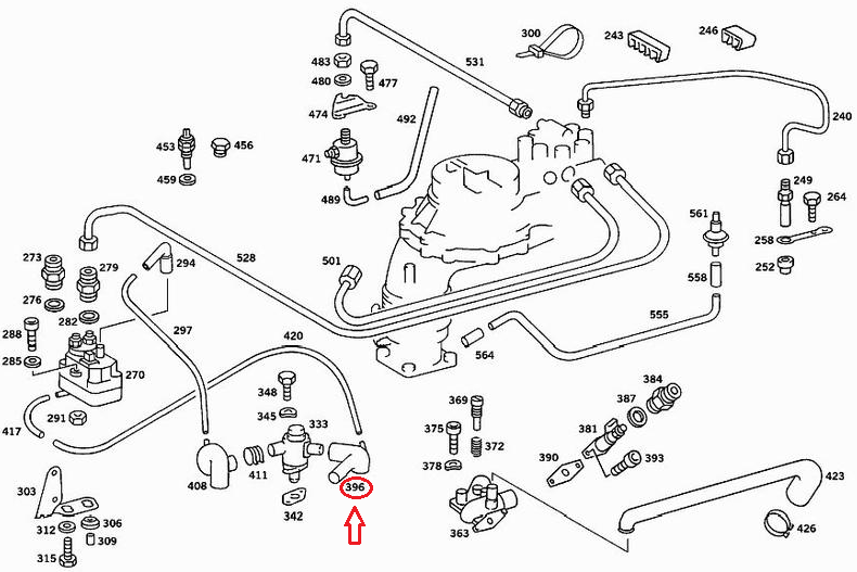 NEW MERCEDES BENZ SL R107 AIR HOSE A1160940282 ORIGINAL