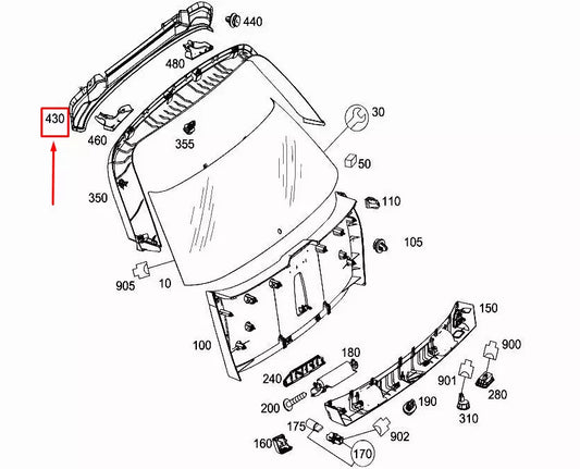 NEW MERCEDES-BENZ E W212 REAR BOOT LID TRIM COVER A2126902130 ORIGINAL