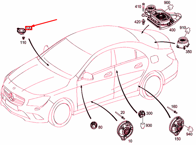 NEW MERCEDES-BENZ CLA C117 INSTRUMENT PANEL LOUDSPEAKER A1728200702 ORIGINAL