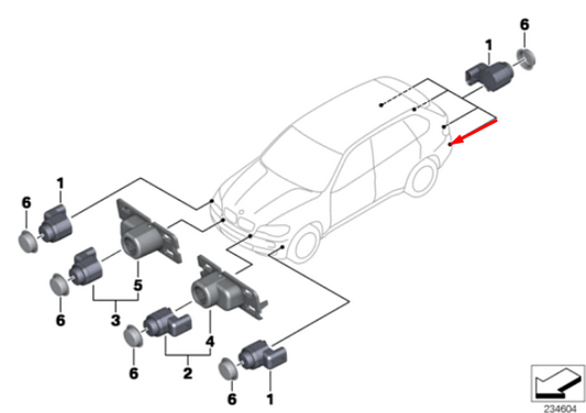 new bmw e72 rear parking sensor 66209270501 original