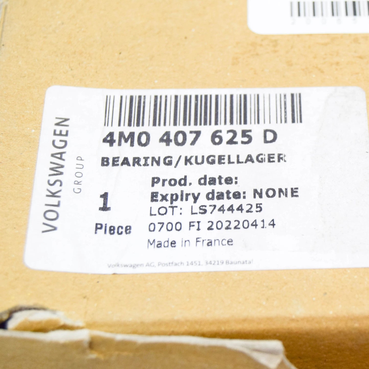 NEW AUDI Q7 4M FRONT AXLE WHEEL BEARING 4M0407625D ORIGINAL