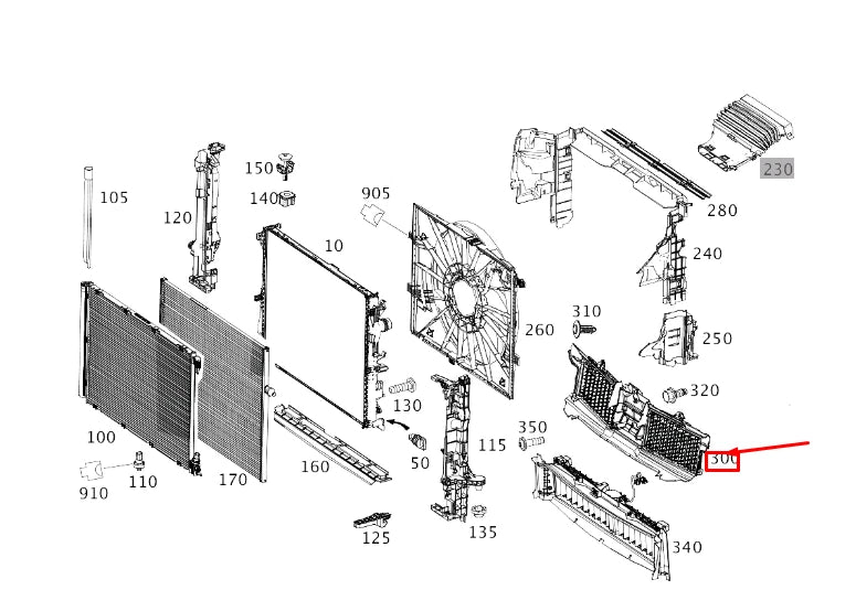 NEW MB S W222 RADIATOR RIGHT AIR REGULATION SYSTEM A2225007200 ORIGINAL