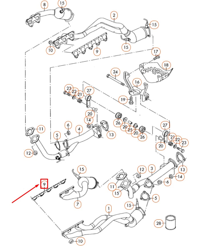 NEW AUDI A6 C6 LEFT EXHAUST MANIFOLD GASKET SEAL 07L253039G ORIGINAL