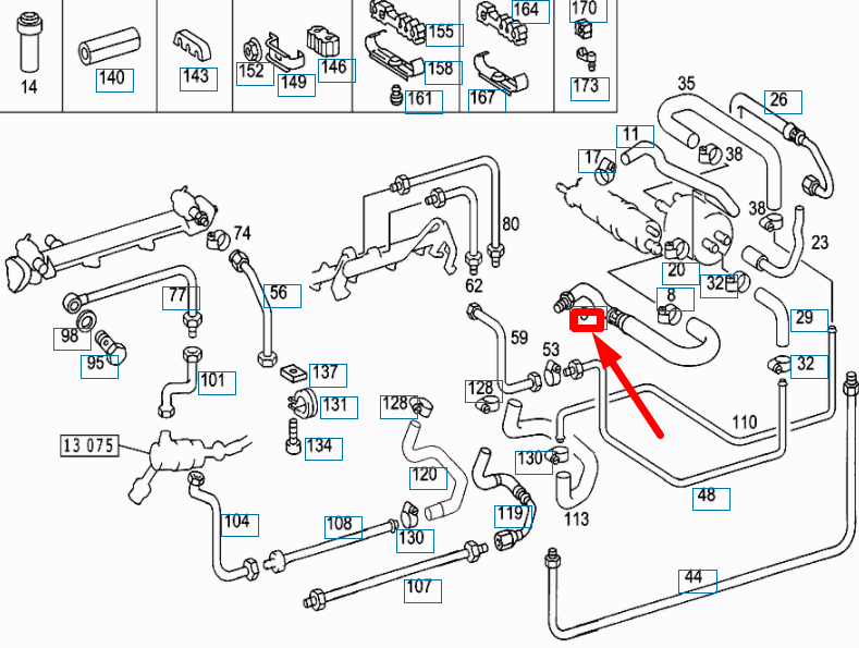 NEW MERCEDES-BENZ C W202 FUEL TANK TO FUEL PUMP HOSE A2024702475 ORIGINAL