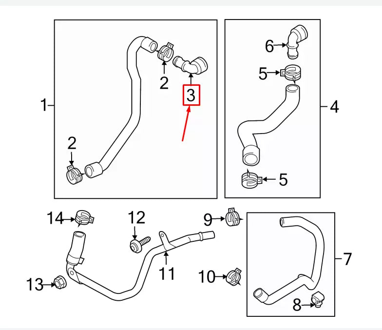 NEW AUDI A3 SPORTBACK 8P COOLANT HOSE CONNECTION 1K0122291H ORIGINAL