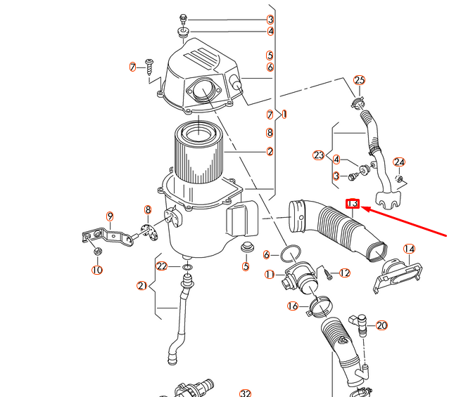 NEW AUDI A1 8X INTAKE AIR DUCT 6R0129618 ORIGINAL