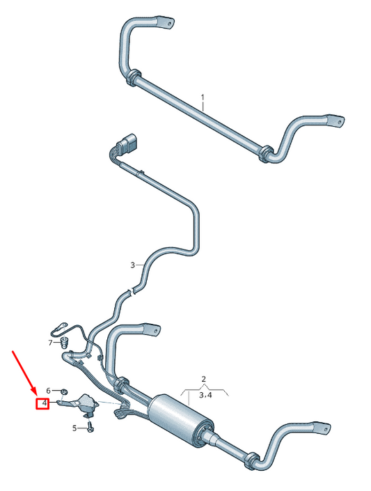 NEW AUDI Q8 4MN ANTI-ROLL BAR WIRING HARNESS HOLDER 4M0407555B ORIGINAL