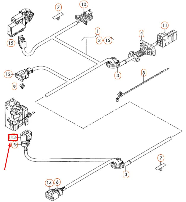 NEW AUDI A3 8P 10 PIN FLAT CONNECTOR HOUSING 1J0973715 ORIGINAL