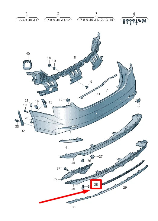 NEW AUDI A5 F53 REAR BUMPER COVER SPACER PANEL 8W6807823A