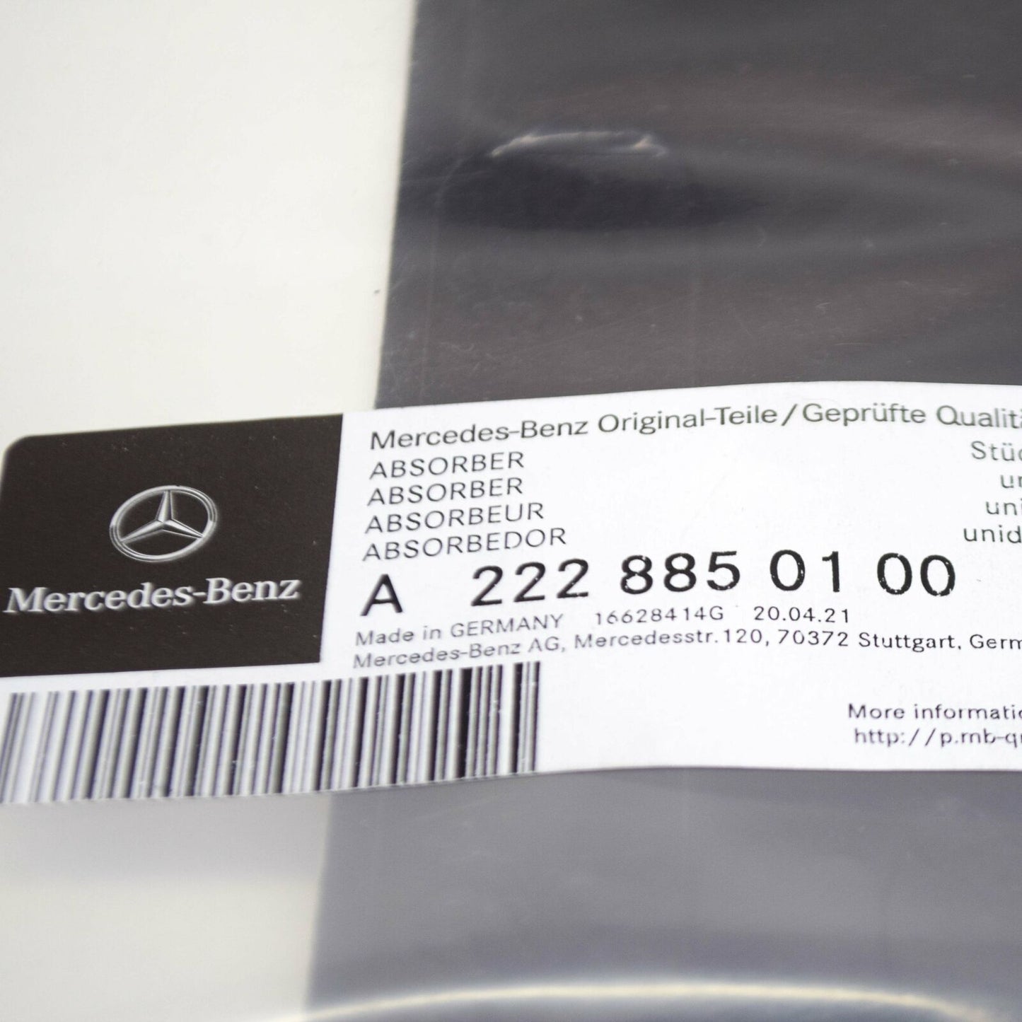 NEW MERCEDES-BENZ S W222 REAR LEFT DOOR STRIP TRIM ABSORBER A2228850100 ORIGINAL