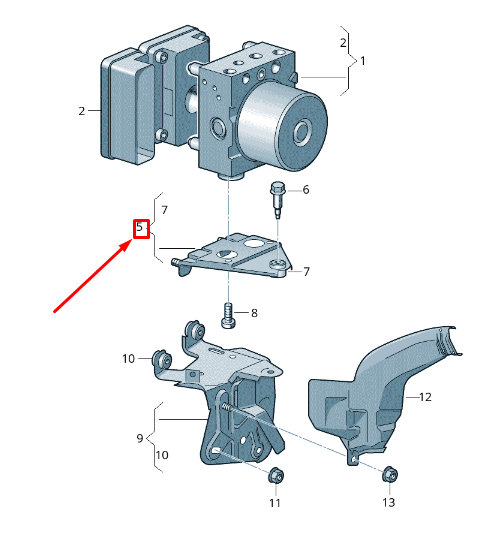 NEW VOLKSWAGEN CADDY 2K MK3 ABS UNIT BRACKET 1K0614235D ORIGINAL