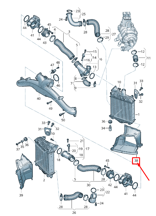new audi q7 4m left intercooler air guide 4m0145333c original