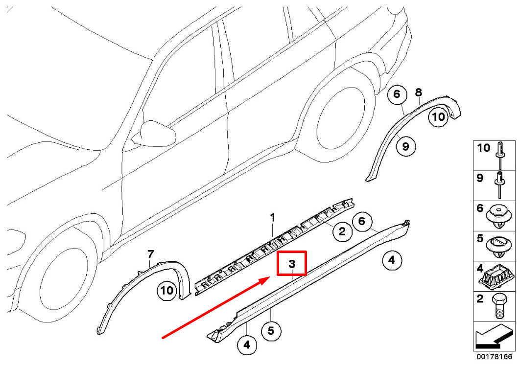 new bmw x5 e70 right door sill trim 7191242 51777191242 original