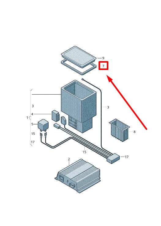 NEW VW TRANSPORTER T5 COOL BOX RUBBER GASKET SEAL 7H7068465A