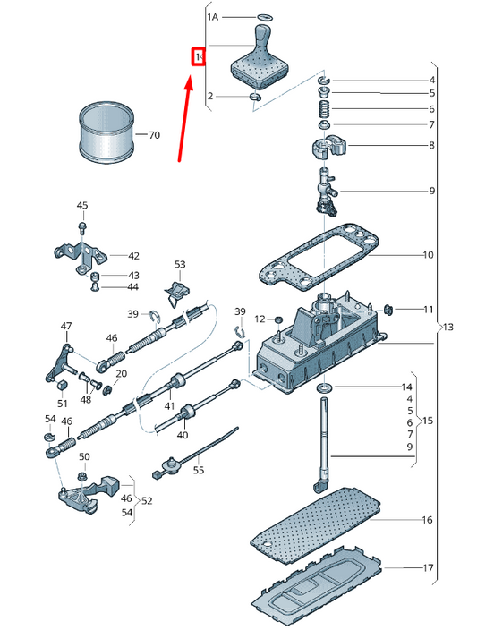new volkswagen caddy 2k mk3 gear shifting knob 1t0711113akxas original