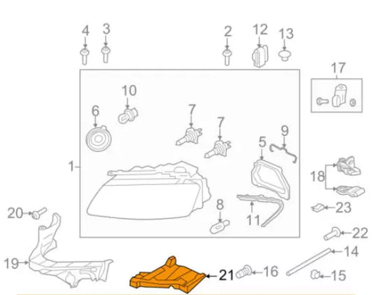 NEW AUDI A5 08-11 HEADLIGHT MOUNTING BRACKET LEFT 8T0941453A