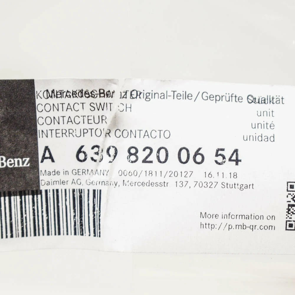 NEW MERCEDES-BENZ VITO W639 SLIDING DOOR ELECTRIC CONTACT SWITCH A6398200654