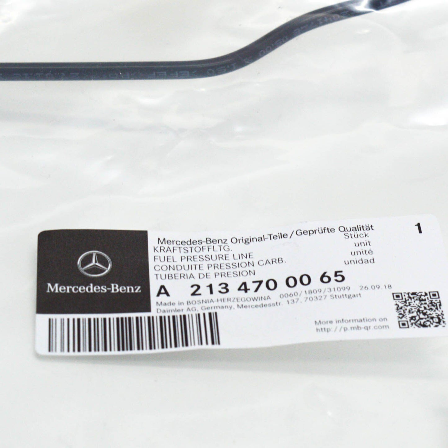 NEW MB E T-MODEL S213 FUEL PRESSURE LINE A2134700065 ORIGINAL