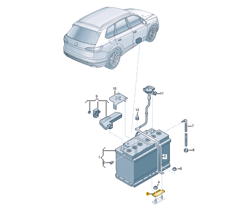 NEW VOLKSWAGEN TOUAREG CR BATTERY CLAMPING STRIP 4M0802419E ORIGINAL