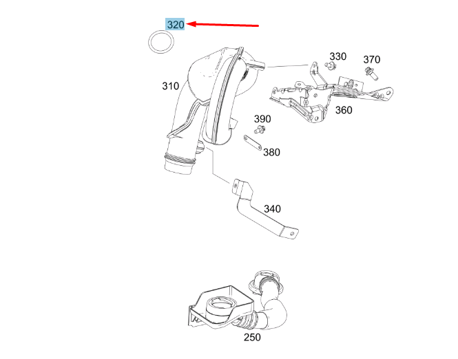 new mercedes-benz vito w447 charge air line o-ring a0209977845 original