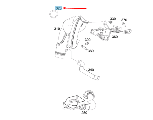 new mercedes-benz vito w447 charge air line o-ring a0209977845 original