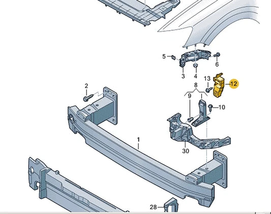 NEW AUDI Q8 4MN FRONT LEFT FENDER HOLDER 4M8807595 ORIGINAL