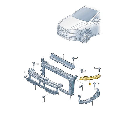 NEW VOLKSWAGEN POLO AW RLEFT UPPER RADIATOR BRACE 2G0806929D ORIGINAL