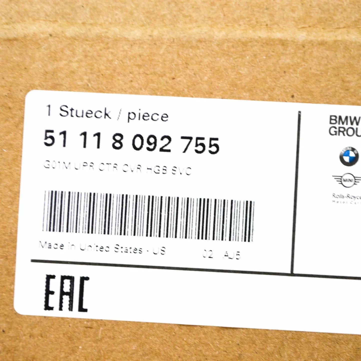 NEW BMW X3 G01 M FRONT BUMPER LOWER TRIM 51118092755 8092755 ORIGINAL