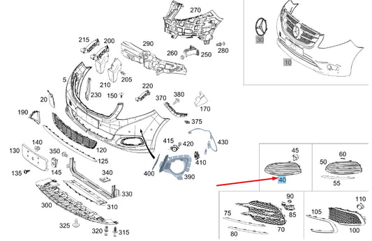 NEW MB VITO W447 FRONT BUMPER RIGHT COVER TRIM A44788401749051