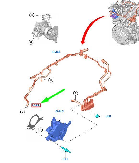 new ford ecosport mk2 bk vacuum pump gasket seal 1862234 bm5g-2d224-ca original