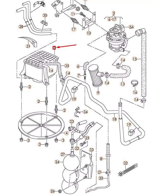 NEW AUDI A4 8E B6 ACTIVATED CHARCOAL CONTAINER 8E0201801L ORIGINAL