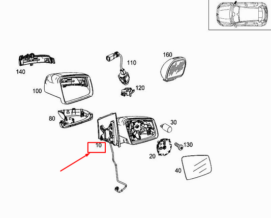 new mercedes-benz gla x156 front right side wing mirror a1568103200 original