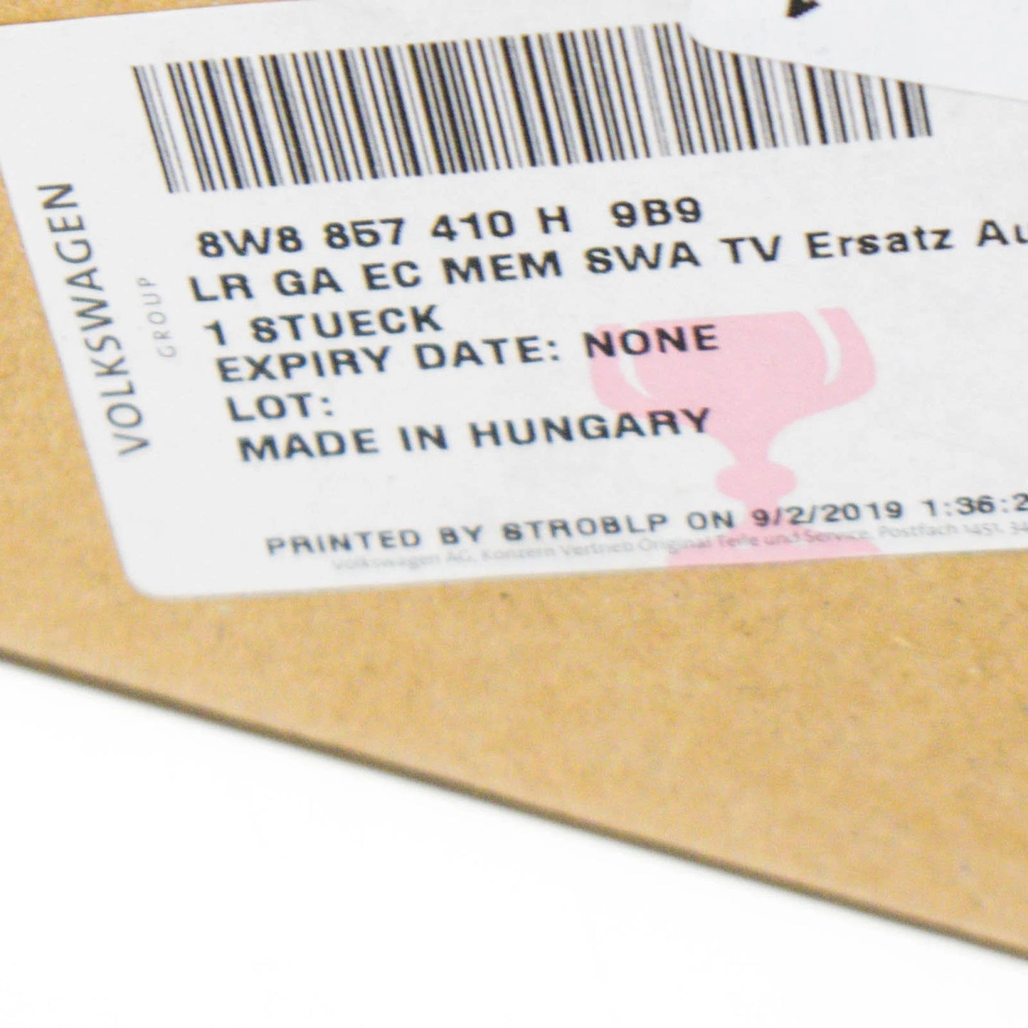 NEW AUDI A5 SPORTBACK 8W6 FRONT RIGHT DOOR MIRROR OUTSIDE 8W8857410H9B9 ORIGINAL