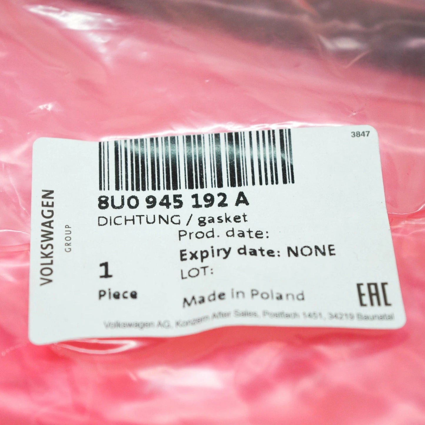 NEW AUDI Q3 RSQ3 8U REAR RIGHT TAILLIGHT SEAL 8U0945192A ORIGINAL