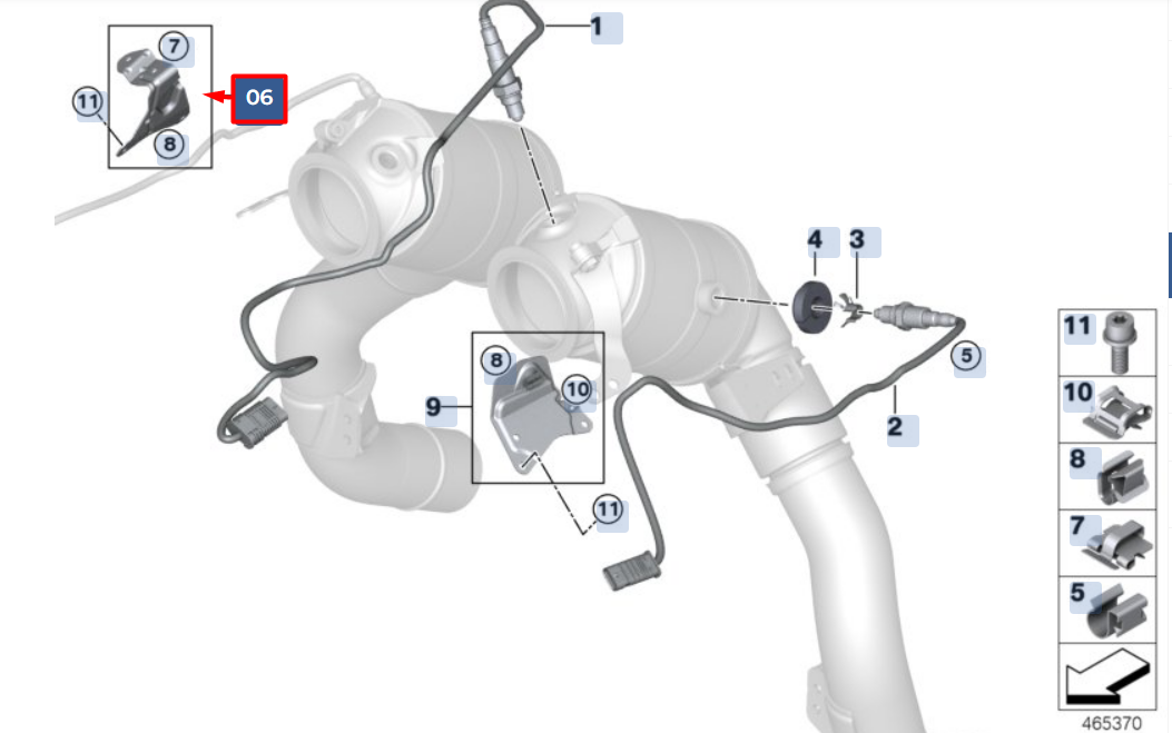 new bmw 5 g30 oxygen sensior bracket holder 11787934522 original