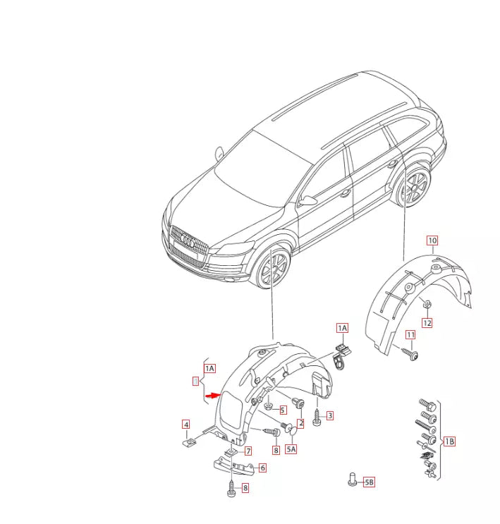 NEW AUDI Q7 4L FRONT RIGHT FENDER LINER SPLASH SHIELD 4L0809962E