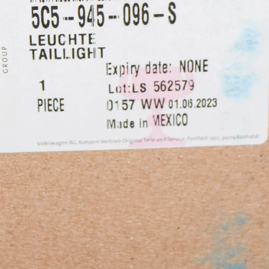 NEW VW BEETLE 5C REAR RIGHT TAILLIGHT 5C5945096S ORIGINAL